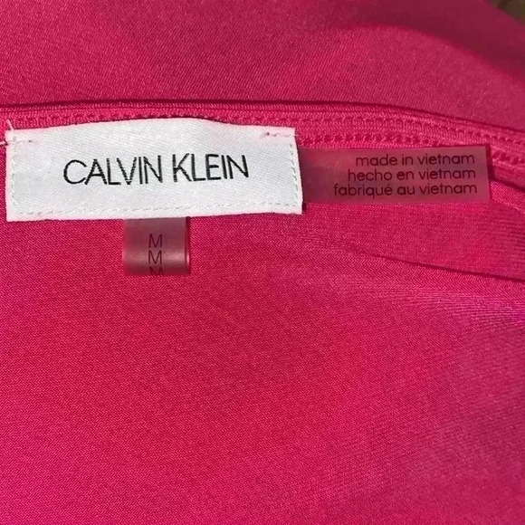 Calvin Klein Hot Pink Silky Blouse size Medium - Picture 5 of 6
